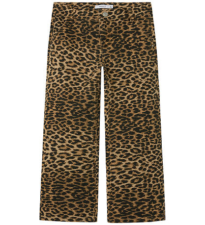 Name It Bukser - Twill - NkfRose - Silver Mink/Leopard