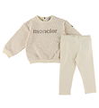 Moncler Sweatshirt/Leggings - Open White/Beige w. Leopard Print Moncler Sweatshirt/Leggings - Open White/Beige w. Leopard Print