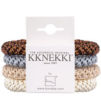 Kknekki Hårelastikker - 4-pak - Beige/Blå/Brun/Glimmer Kknekki Hårelastikker - 4-pak - Beige/Blå/Brun/Glimmer