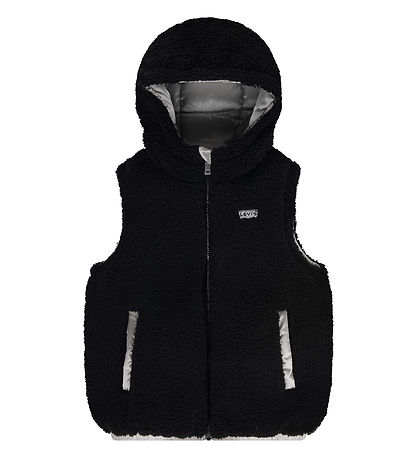 Levis Dynevest m. Fleece - Vendbar - Sølv/Sort Levis Dynevest m. Fleece - Vendbar - Sølv/Sort
