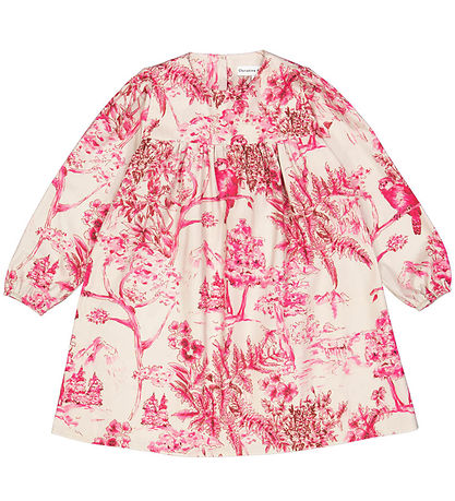 Christina Rohde Kjole - Beige m. Pink Print Christina Rohde Kjole - Beige m. Pink Print