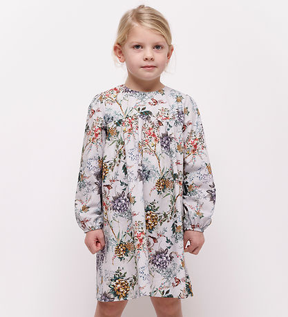 Christina Rohde Kjole - Blågrå m. Blomster Christina Rohde Kjole - Blågrå m. Blomster