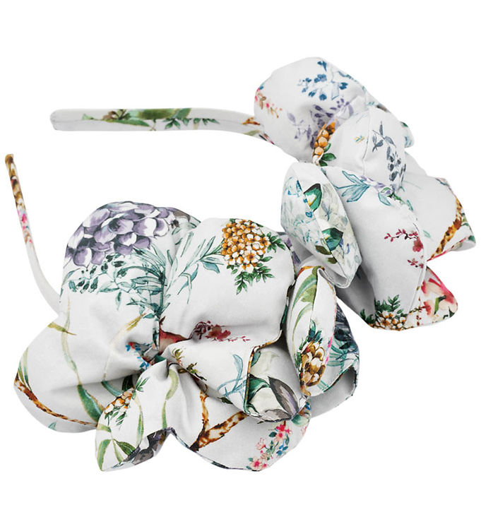 Christina Rohde Hårbøjle - Blågrå m. Blomster