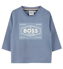 BOSS Bluse - Lyseblå m. Hvid BOSS Bluse - Lyseblå m. Hvid