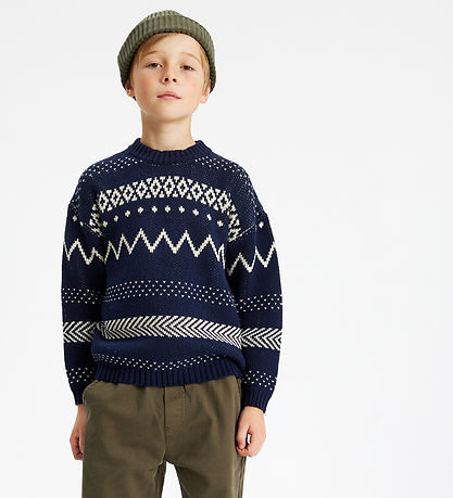 The New Bluse - Strik - TNLinus Jacquard - Navy Blazer The New Bluse - Strik - TNLinus Jacquard - Navy Blazer