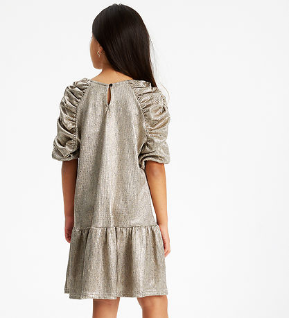 The New Kjole - Rib - TNLeah 3/4 Dress - Gold