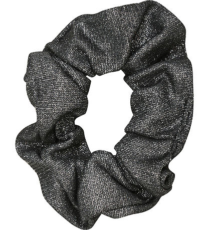 Creamie Hårelastikker - Scrunchies - 2-Pak - Sort/Lilla m. Glimm