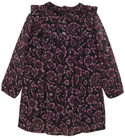 Creamie Kjole - Flower Dot - Black