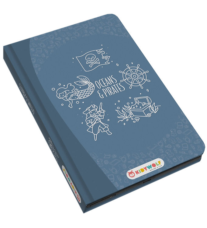 Kidywolf LCD-tegnetavle m. 30 Motiver - Kidydraw-Mini - Ocean/Pi