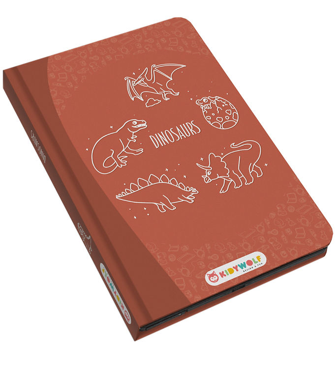 Kidywolf LCD-tegnetavle m. 30 Motiver - Kidydraw-Mini - Dinosaur
