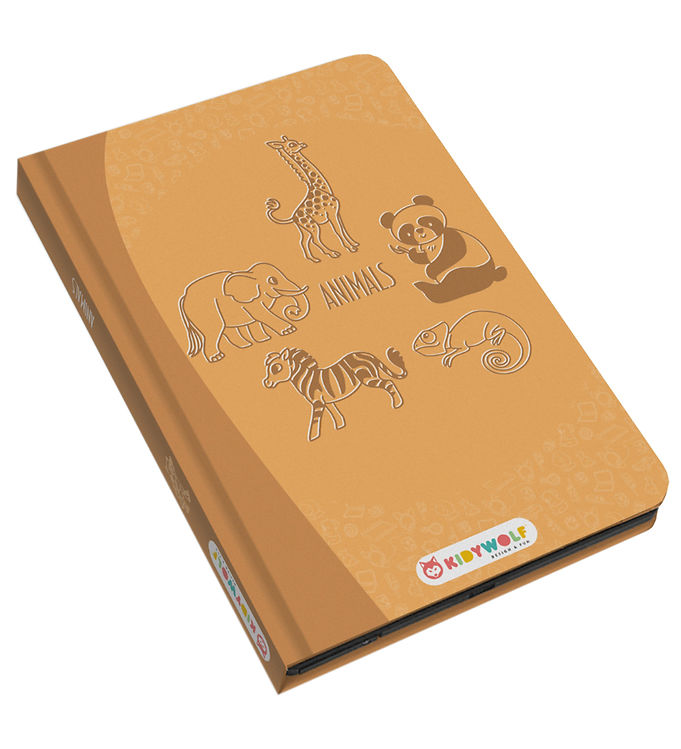 Kidywolf LCD-tegnetavle m. 30 Motiver - Kidydraw-Mini - Animals