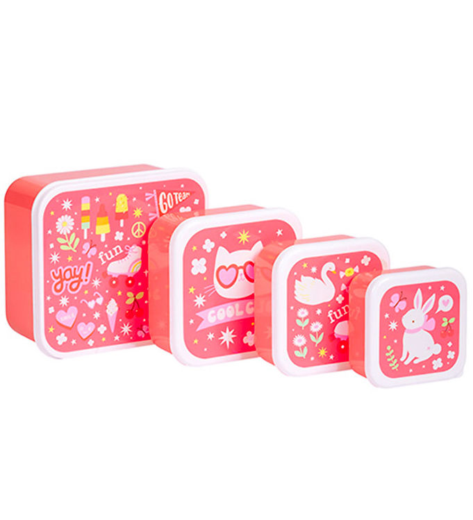 A Little Lovely Company Madkassesæt - 4 stk - Fun