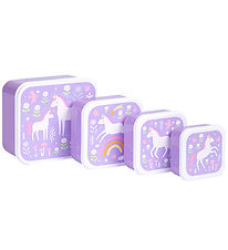 A Little Lovely Company Madkassesæt - 4 stk - Unicorn A Little Lovely Company Madkassesæt - 4 stk - Unicorn