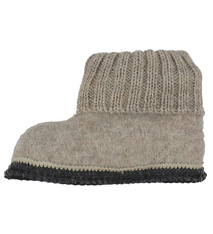 Huttelihut Hjemmesko - Uld - Camel Melange Huttelihut Hjemmesko - Uld - Camel Melange