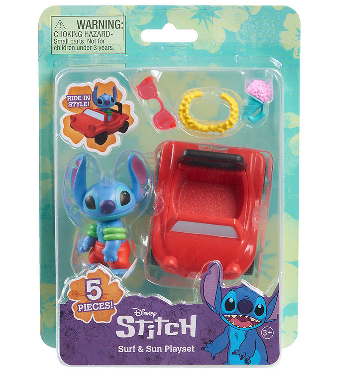 Disney Stitch Legesæt - 5 Dele - Surf &amp; Sun