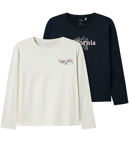 Name It Bluse - NkfVeen - 2-pak - Jet Stream/Dark Sapphire Name It Bluse - NkfVeen - 2-pak - Jet Stream/Dark Sapphire