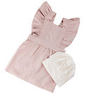 Sebra Apron w. Chef's hat - Dusty Pink/White