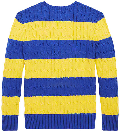 Polo Ralph Lauren Bluse - Strik - Blå/Gul Polo Ralph Lauren Bluse - Strik - Blå/Gul