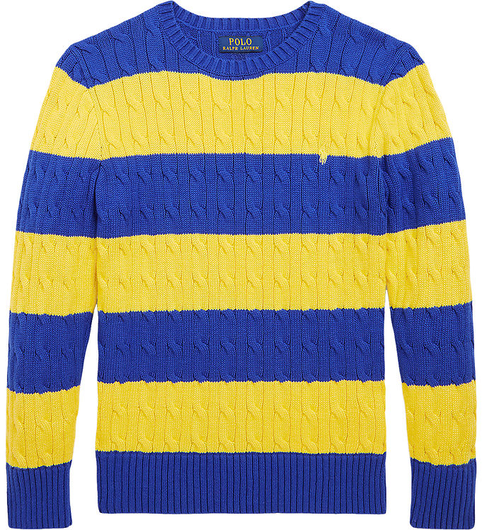 Polo Ralph Lauren Bluse - Strik - Blå/Gul