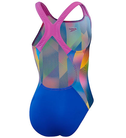 Speedo Badedragt - Digital Allover Powerback - Pink/Blue