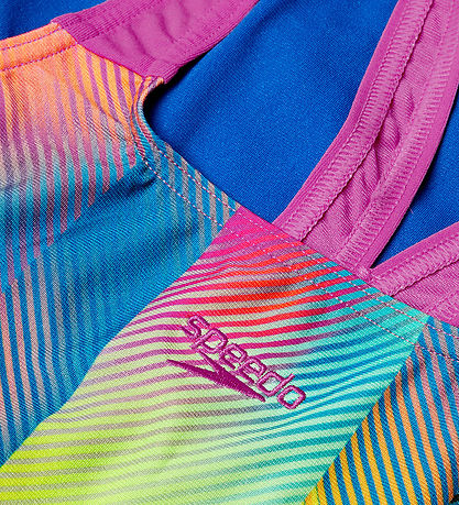 Speedo Badedragt - Digital Allover Powerback - Pink/Blue