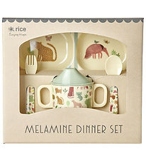 Rice Spisesæt - Melamin - 4 stk. - Sweet Jungle Print Rice Spisesæt - Melamin - 4 stk. - Sweet Jungle Print