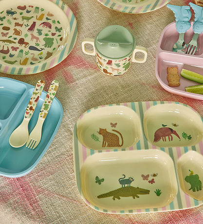 Rice Spisesæt - Melamin - 4 stk. - Sweet Jungle Print Rice Spisesæt - Melamin - 4 stk. - Sweet Jungle Print