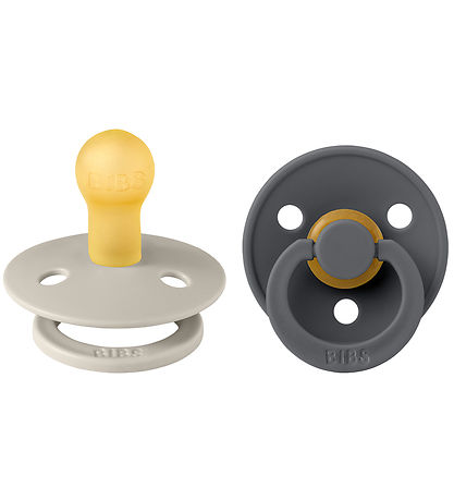 BIBS Colour Sutter - Str. 1 - 2-pak - Rund - Sand/Iron BIBS Colour Sutter - Str. 1 - 2-pak - Rund - Sand/Iron