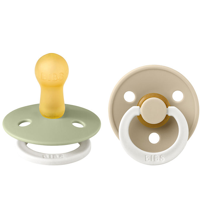 BIBS Colour Latex Rund Glow Sutter 2-pak - Sage / Vanilla