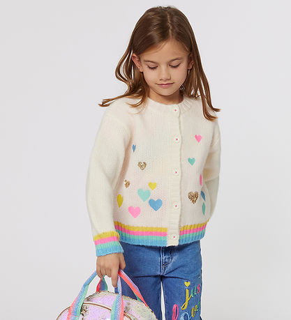 Billieblush Cardigan - Strik - Ivory m. Hjerter