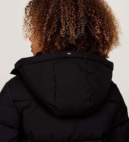 Tommy Hilfiger Dynejakke - Monotype Ribstop - Sort