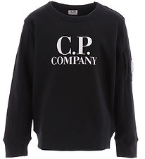 C.P. Company Sweatshirt - Sort m. Hvid C.P. Company Sweatshirt - Sort m. Hvid