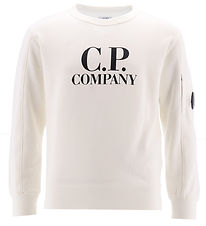 C.P. Company Sweatshirt - Gauze White m. Logo C.P. Company Sweatshirt - Gauze White m. Logo