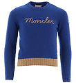 Moncler Bluse - Uld - Blå m. Brun Moncler Bluse - Uld - Blå m. Brun