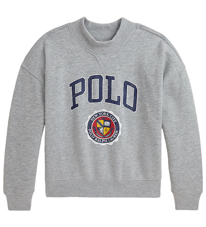 Polo Ralph Lauren Sweatshirt - Gråmeleret m. Print