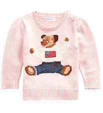 Polo Ralph Lauren Bluse - Strik - Rosa m. Bamse Polo Ralph Lauren Bluse - Strik - Rosa m. Bamse