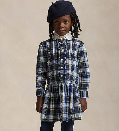 Polo Ralph Lauren Kjole - Navy/Grønternet m. Hvid Polo Ralph Lauren Kjole - Navy/Grønternet m. Hvid