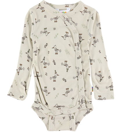Joha Slå-om Body l/æ - Bambus - Beige m. Fugle