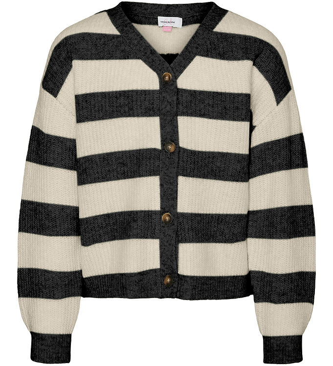 Vero Moda Girl Cardigan - Strik - VmNatahlie - Black/Small Strip