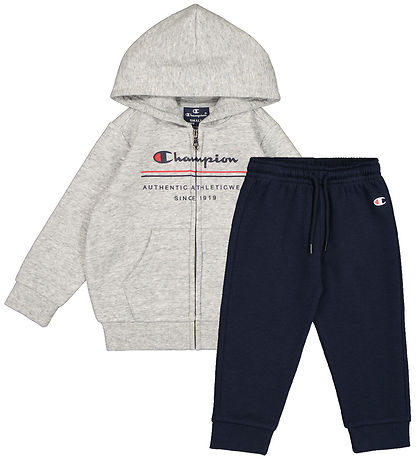 Champion Sweatsæt - Full Zip - New Oxford Grey Melange Champion Sweatsæt - Full Zip - New Oxford Grey Melange