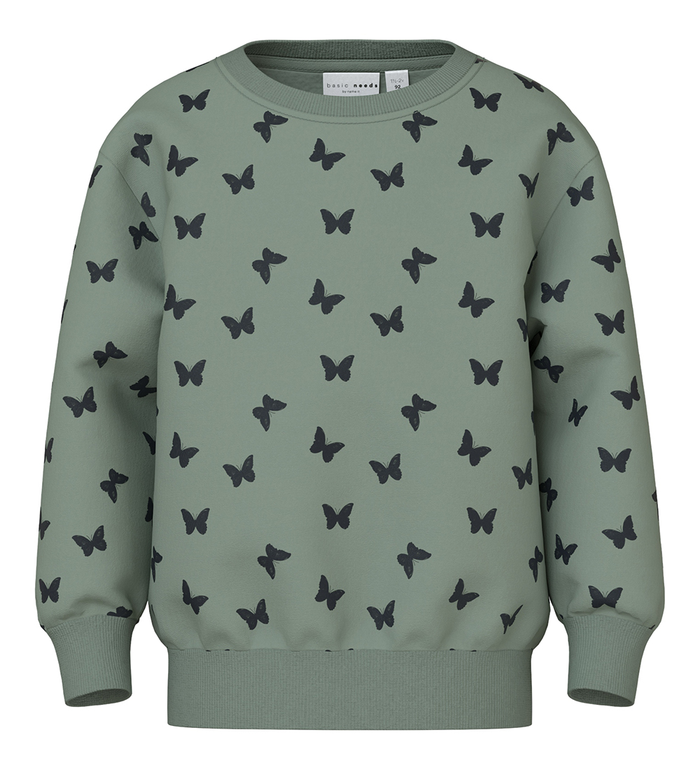 Name It Sweatshirt - Noos - NmfDavina - Lily Pad/Fliege - Name It - 2 Jahre (92) - Sweatshirts