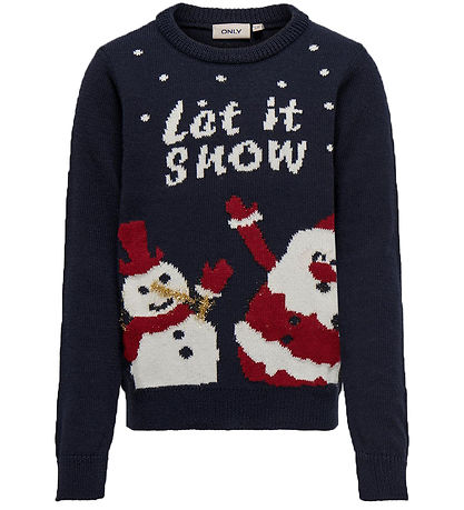 Kids Only Bluse - Strik - KogXmas Happy - Night Sky/Chiliepepper Kids Only Bluse - Strik - KogXmas Happy - Night Sky/Chiliepepper