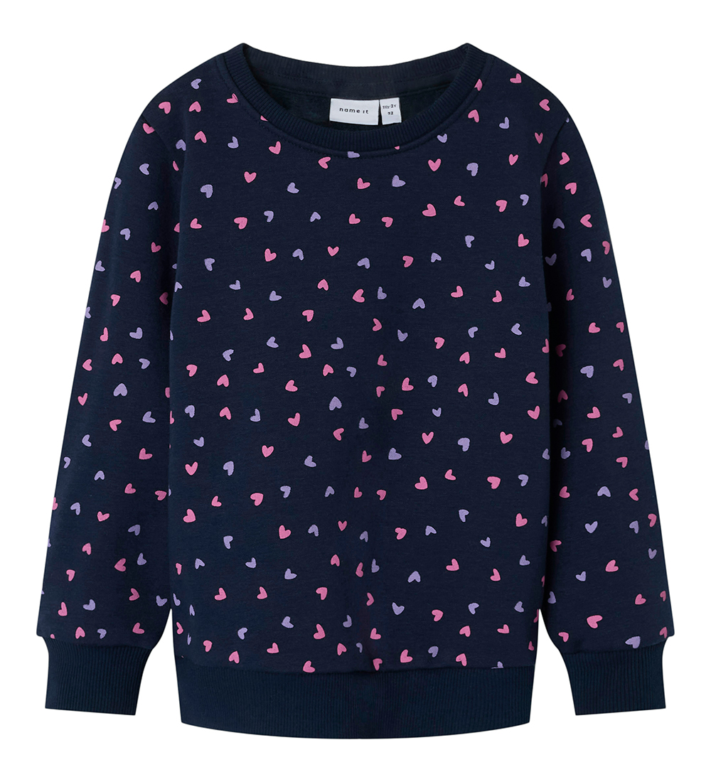Name It Sweatshirt - Noos - NmfDavina - Dark Sapphire/Heart - Name It - 3 Jahre (98) - Sweatshirts