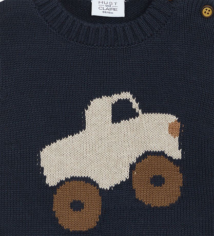 Hust and Claire Bluse - Strik - Pilou - Navy m. Monstertruck Hust and Claire Bluse - Strik - Pilou - Navy m. Monstertruck
