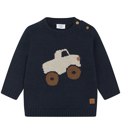 Hust and Claire Bluse - Strik - Pilou - Navy m. Monstertruck Hust and Claire Bluse - Strik - Pilou - Navy m. Monstertruck