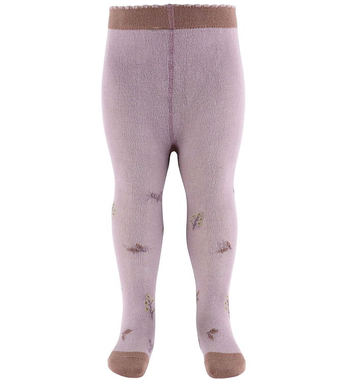 Hust and Claire Strømpebukser - Frankie - Purple Dove m. Blomste