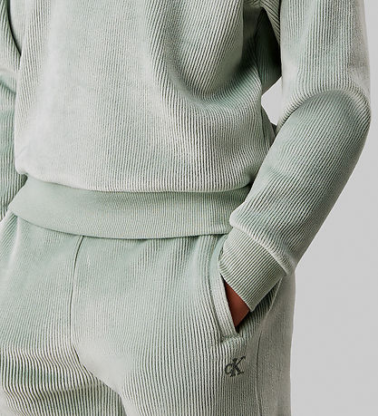 Calvin Klein Sæt - Bukser/Hættetrøje - Fløjlsvelour - Jadeite