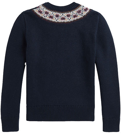 Polo Ralph Lauren Bluse - Strik - Navy m. Hunde Polo Ralph Lauren Bluse - Strik - Navy m. Hunde