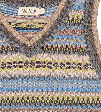 MarMar Vest - Uld/Bomuld - Taj - Fair Isle MarMar Vest - Uld/Bomuld - Taj - Fair Isle