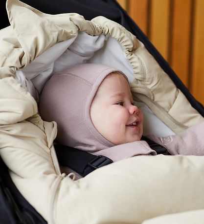 Voksi Elefanthue - Uld - 2-lags - Vendbar - Soft Grape/Gråmelere Voksi Elefanthue - Uld - 2-lags - Vendbar - Soft Grape/Gråmelere